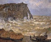 Claude Monet Rough Sea at Etretat oil